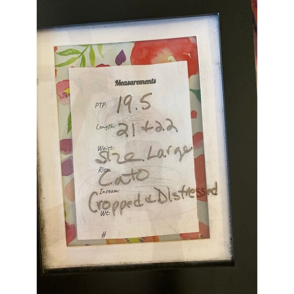 Cato Blouse Sz Large Top Distressed & Cropped w/ Silver Studs on Front Western - Picture 11 of 11